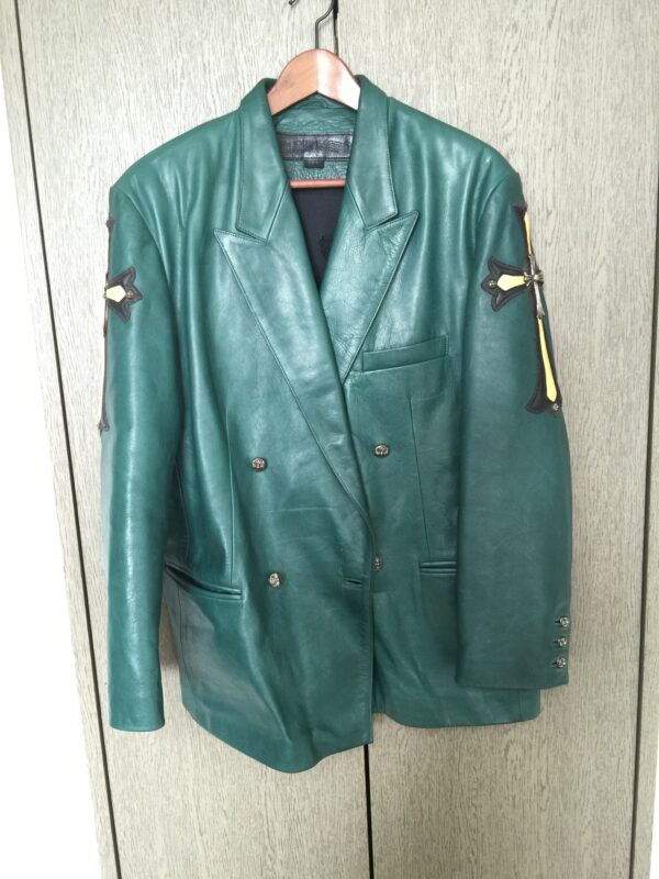 クロムハーツ　レザージャケット　グリーン