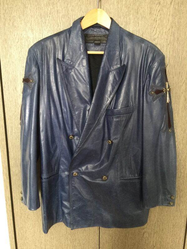 クロムハーツ　レザージャケット　ブルー